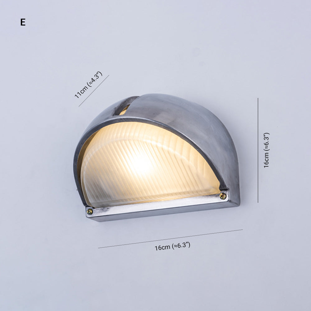 Lampada da Parete Orr Geometrica Moderna in Metallo e Vetro IP65 Impermeabile per Esterni