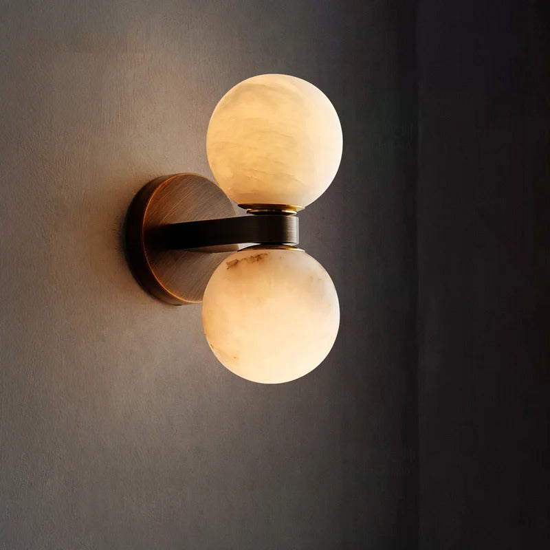 Tabadal Double-Headed Modern Marble Wall Light