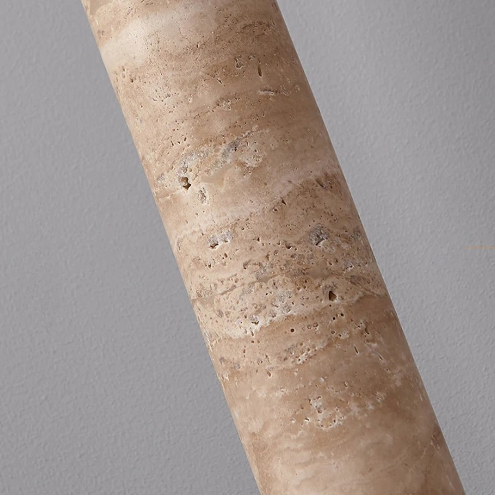 Cream Travertine Tube Pendant Lamp