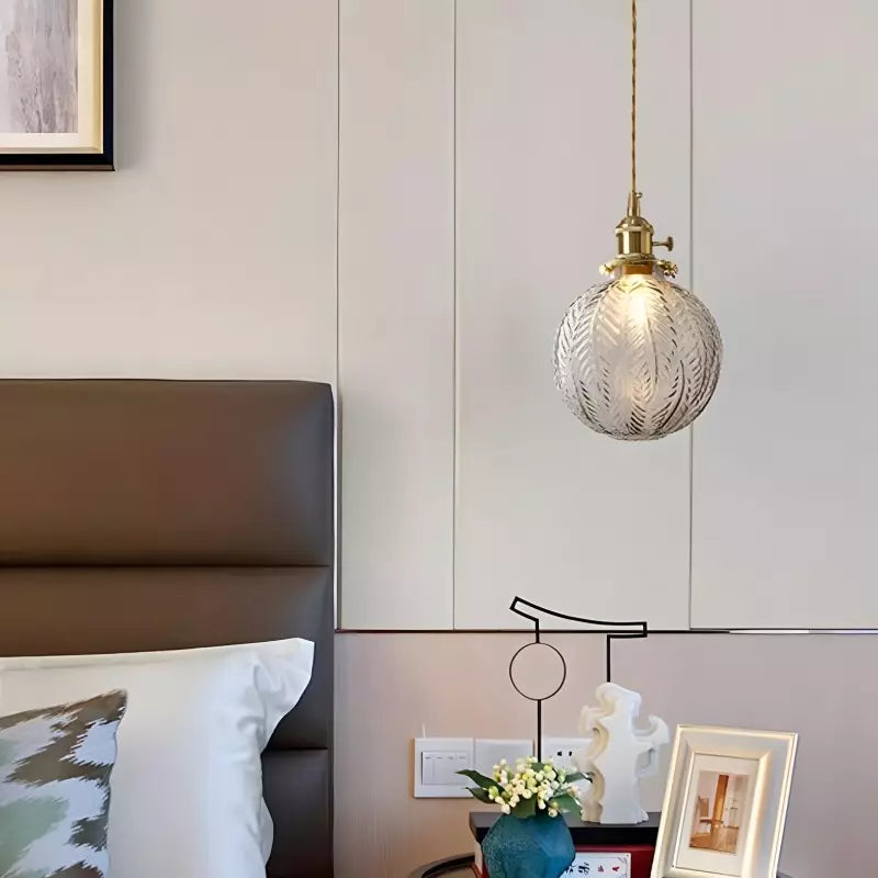 Elwyn Feather Glass Globe Pendant Light