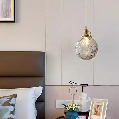 Elwyn Feather Glass Globe Pendant Light