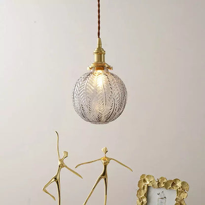 Elwyn Feather Glass Globe Pendant Light