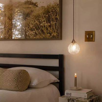 Elwyn Feather Glass Globe Pendant Light