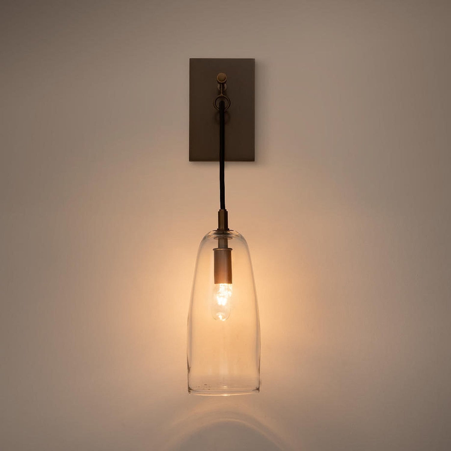 Designer Copper Transparent Glass Wall Lamp