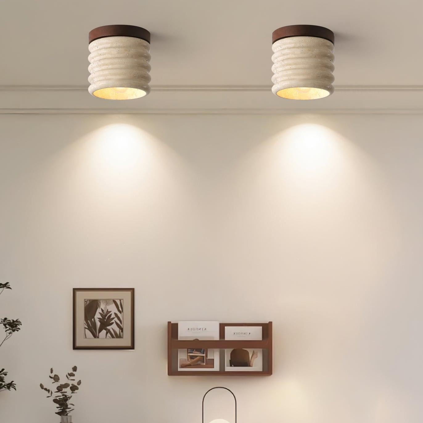 Natural Nordic Minimalist Travertine Ceiling Lamp