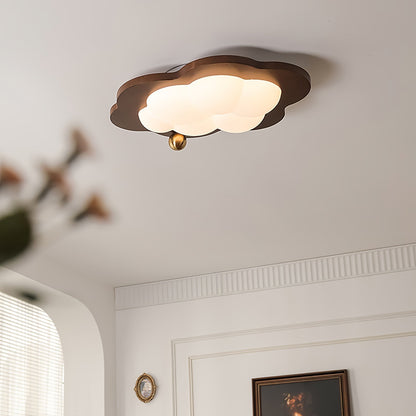 Retro Cream Wood Cloud Dreamscape Ceiling Light