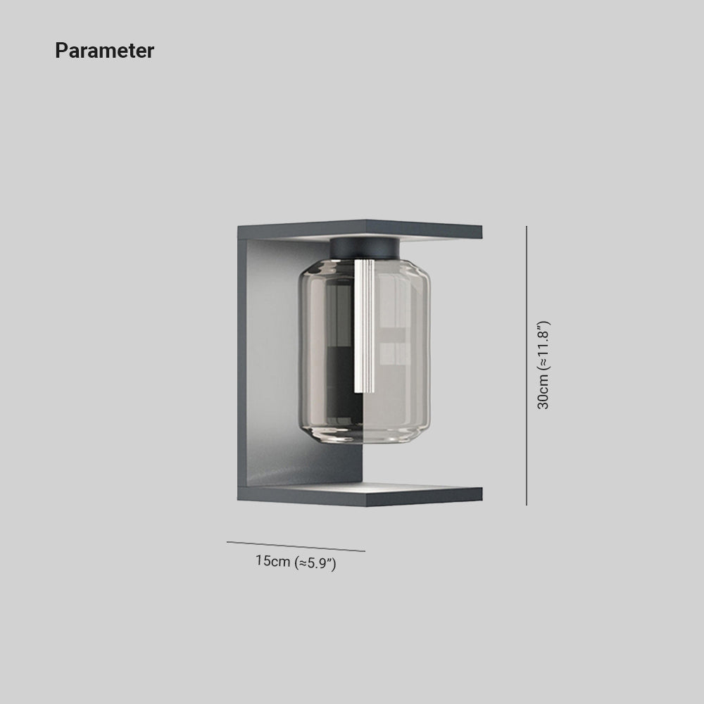 Lámpara de pared exterior moderna con linterna IP65 a prueba de agua