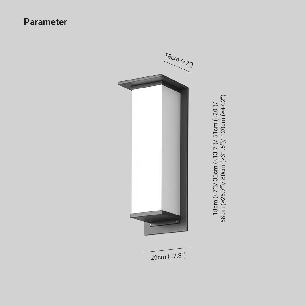 Lámpara Exterior Rectangular Acrílica IP65 a Prueba de Agua Moden