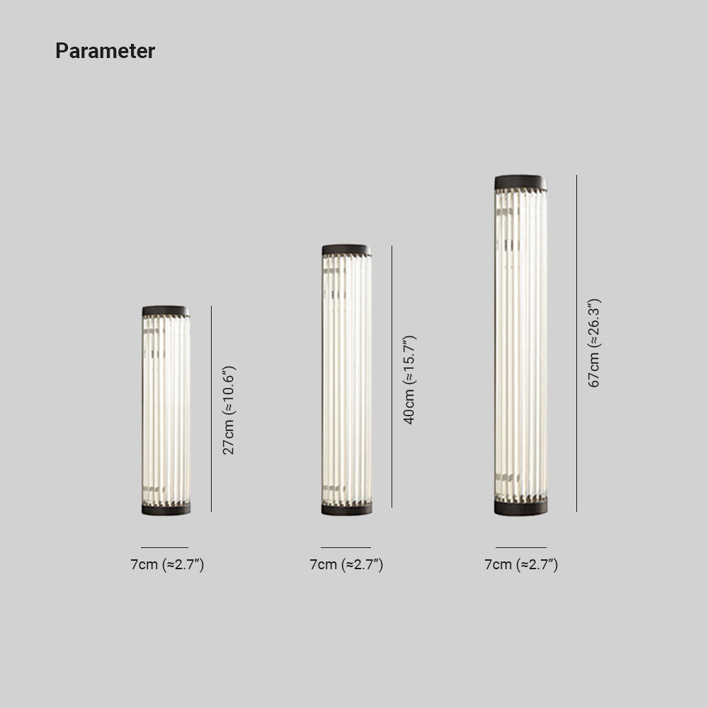 Orr Modern Semi-Cylindrical Metal Glass Outdoor Wall Lamp