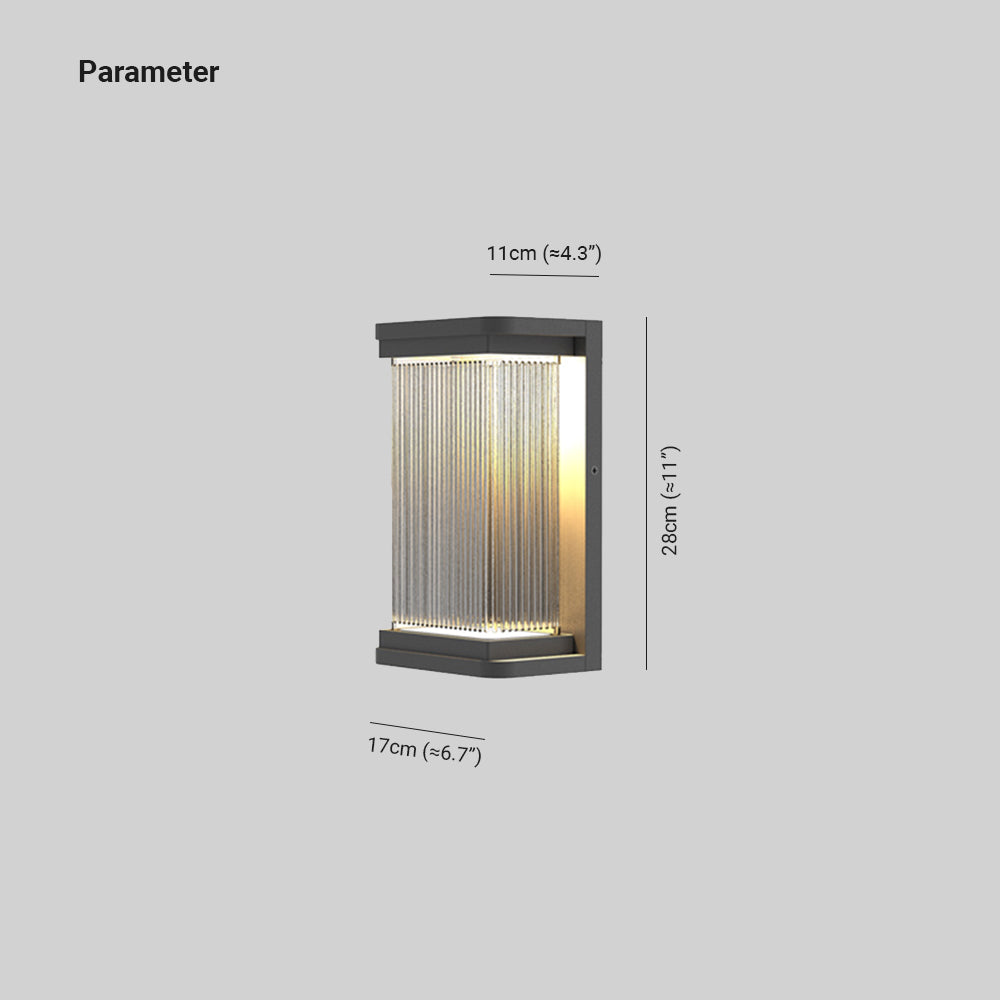 Minimalist Rectangular Glass  IP65 Waterproof Outdoor Wall Lamp