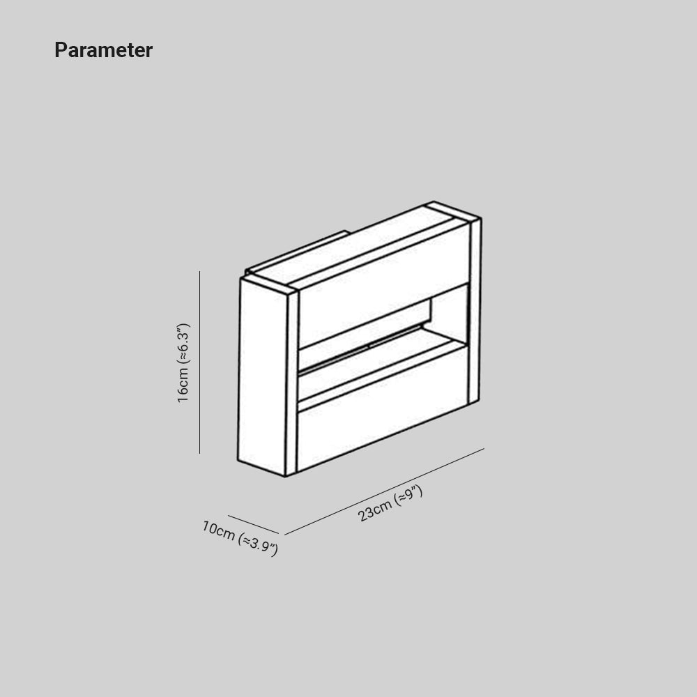 Modern Rectangular Rotatable Outdoor Wall Lamp