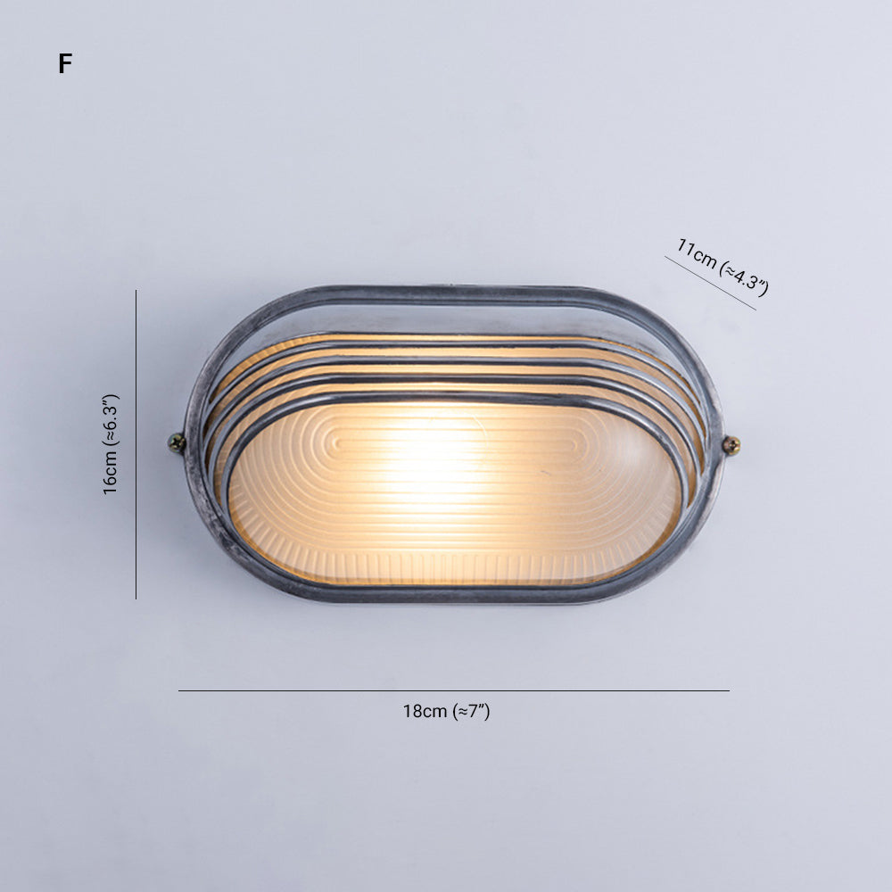 Lámpara de pared Orr Geométrica Moderna de Metal y Vidrio IP65 a Prueba de Agua para Exteriores