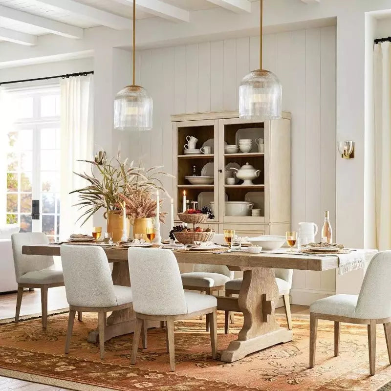 Farmhouse Cooper Ribbed Glass Pendant Light