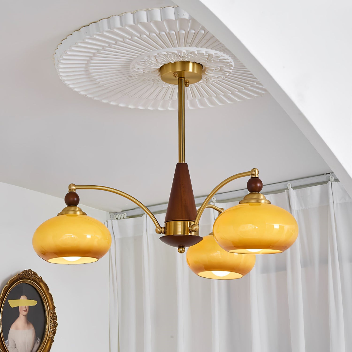 Retro Calliope Cream Wind Glass Chandelier