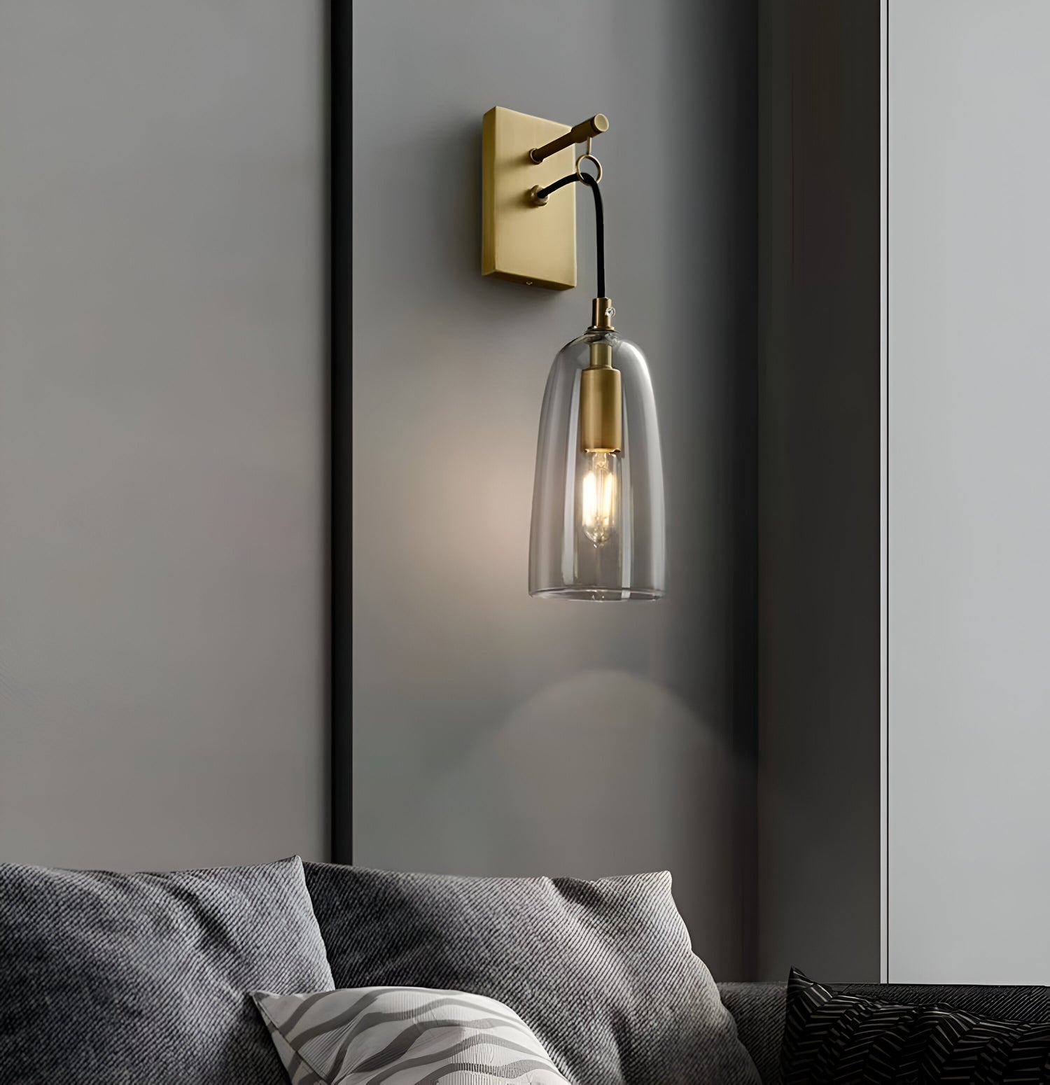 Designer Copper Transparent Glass Wall Lamp