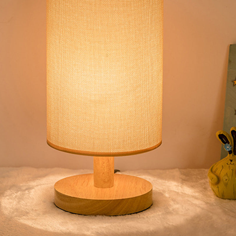 Traditional Vintage Fabric Cylinder Shade Table Lamp