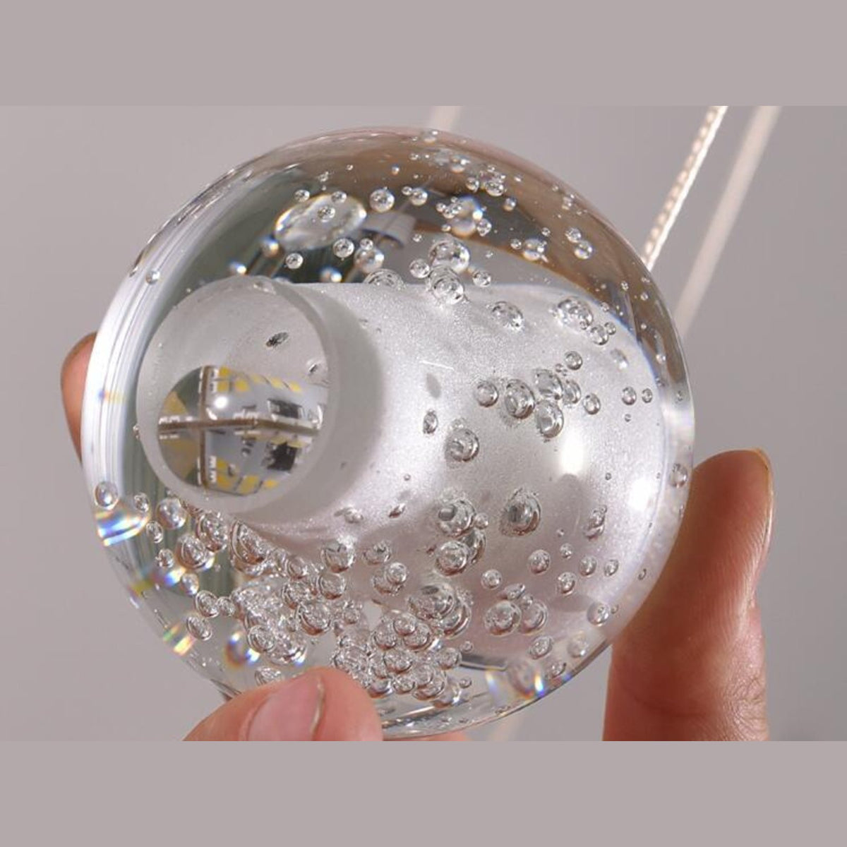 Nimbus glass sphere with G4 LED