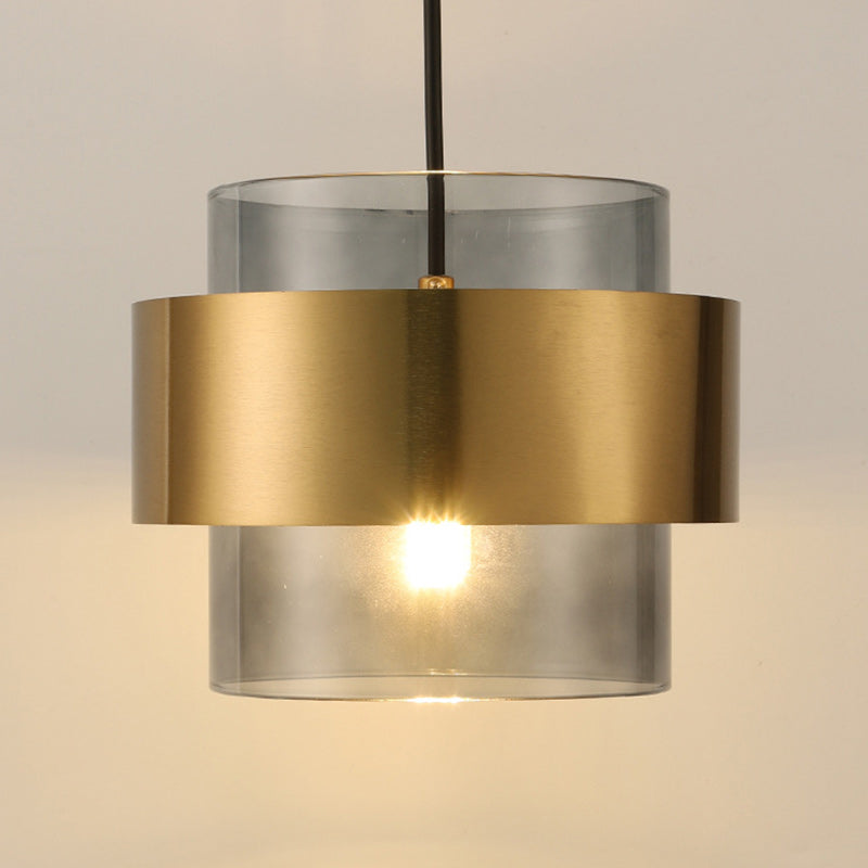 Lampada a sospensione in vetro a forma di anello rotondo scandinavo