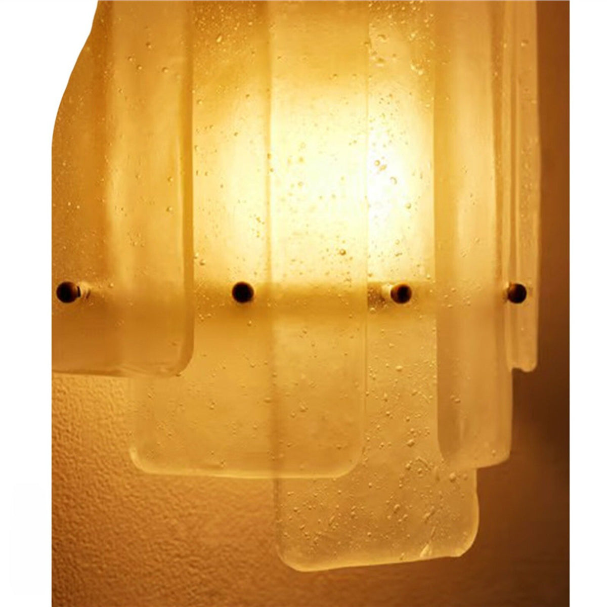 Freya Nordic Glass Wall Light handmade glass texture close up