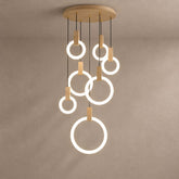 Ylva ring chandelier against a plaster wall