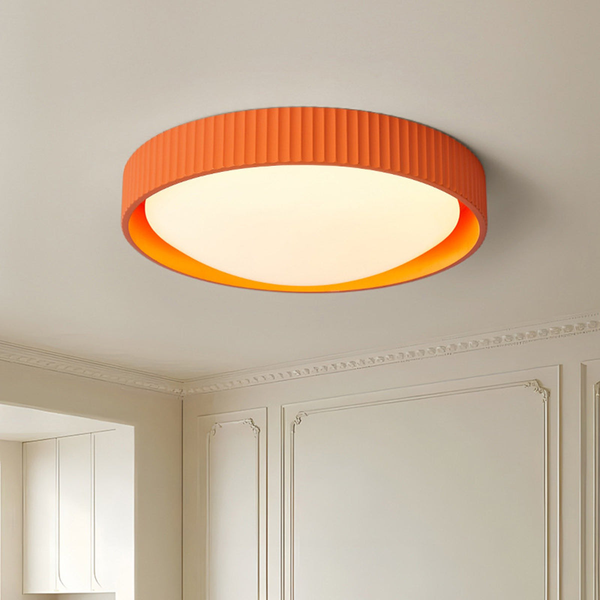 Hida terracotta ceiling light in a panelled room