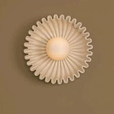 Himawari cream wall light glowing