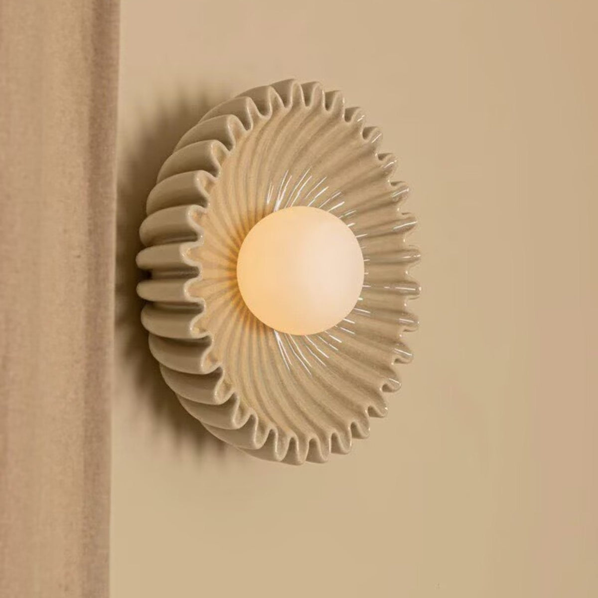 Himawari cream wall light side view