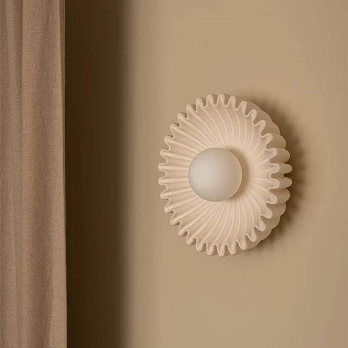 Himawari cream wall light in a hallway