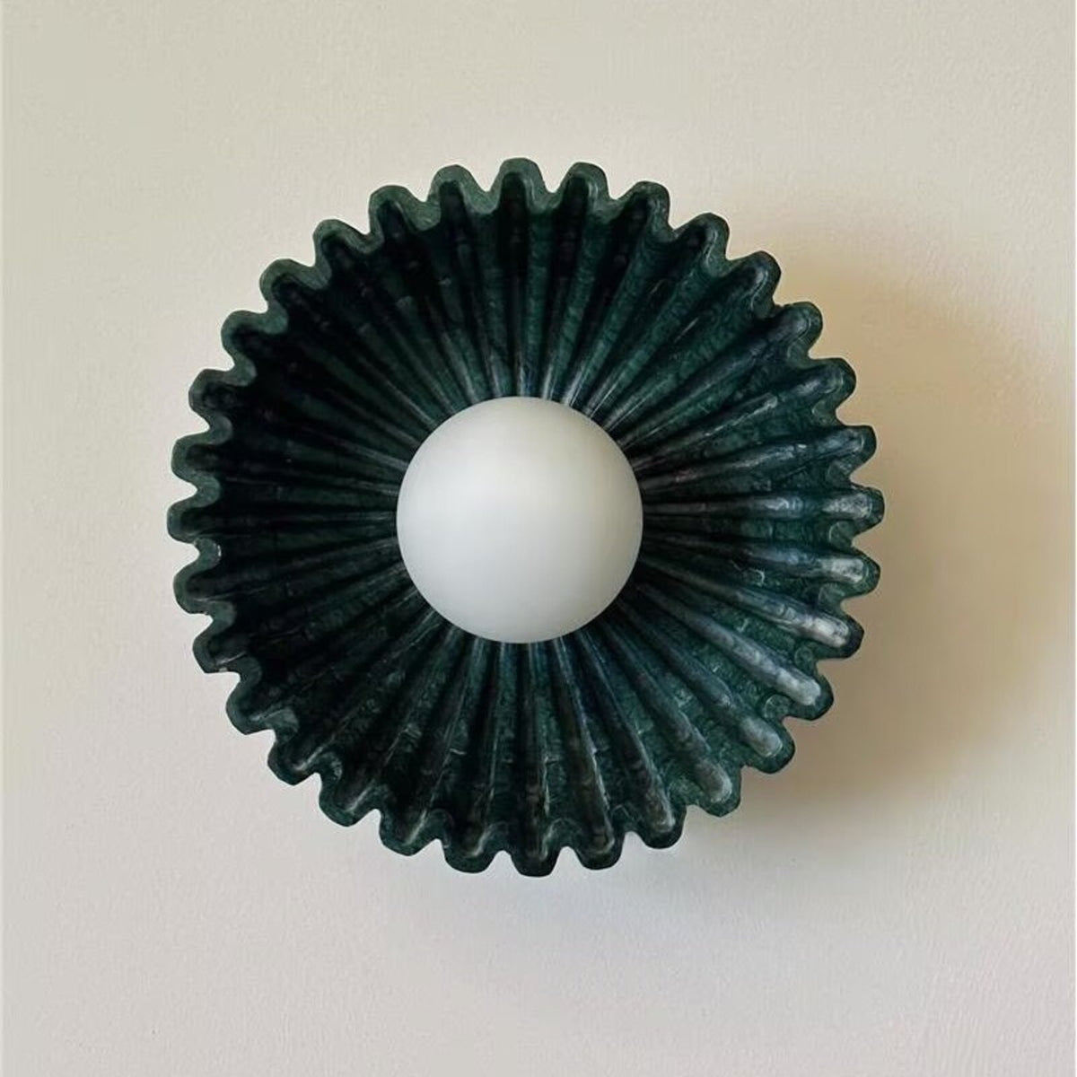 Himawari Indian green ceramic wall light