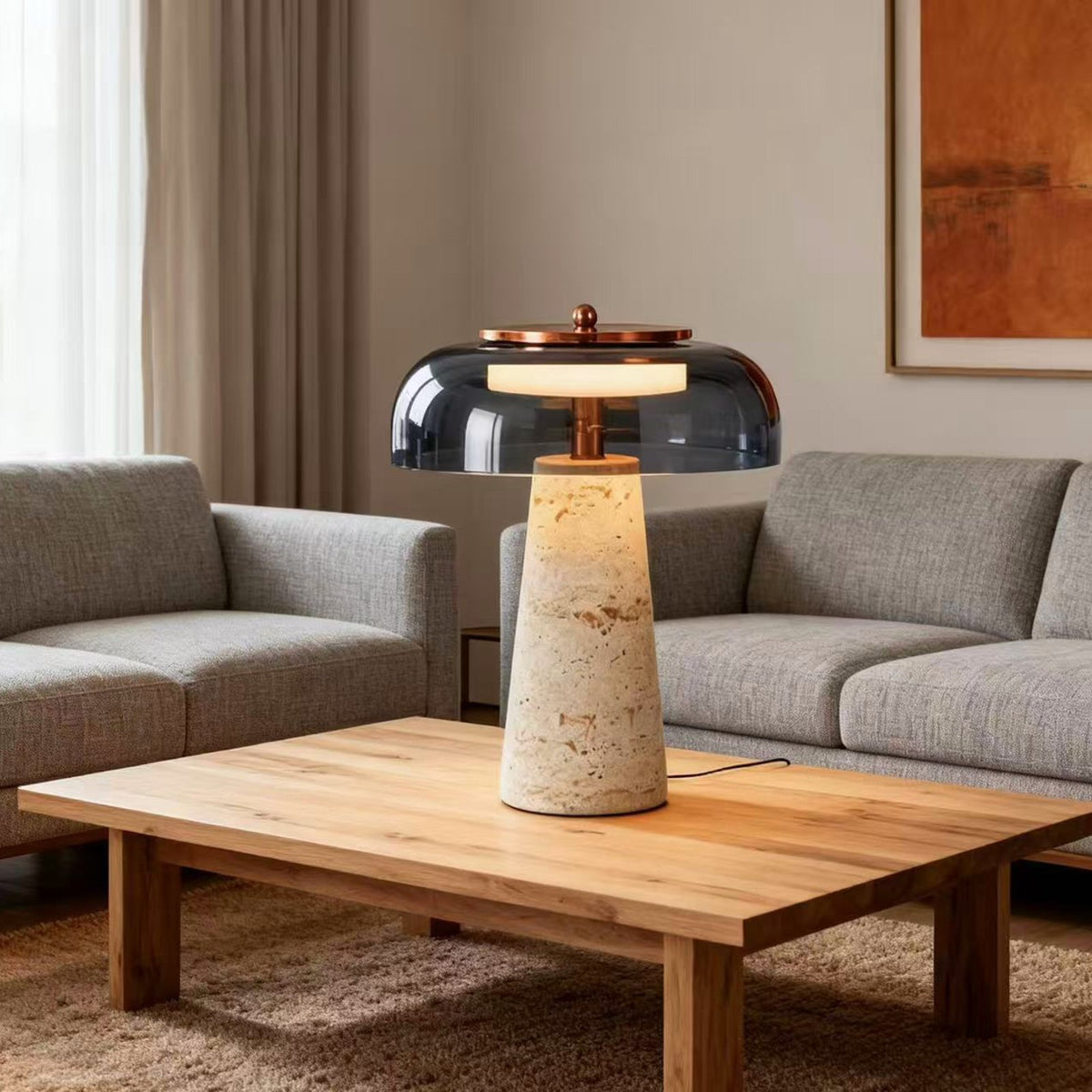 Hotaru lamp on a coffee table