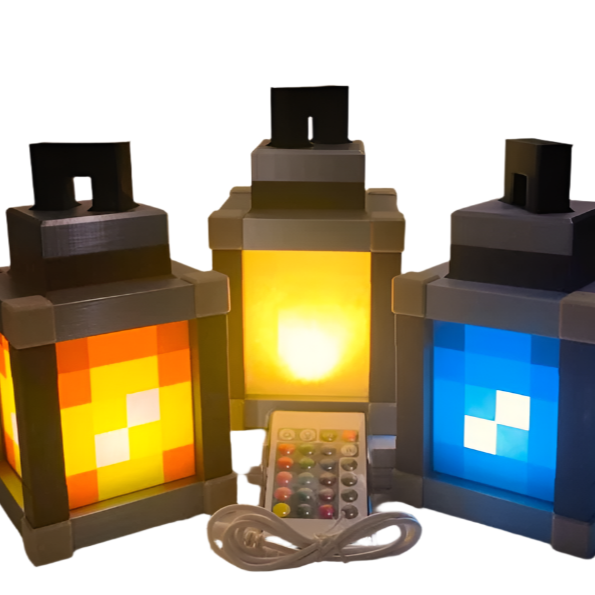 Pixelated Night Light Lantern Table Lamp