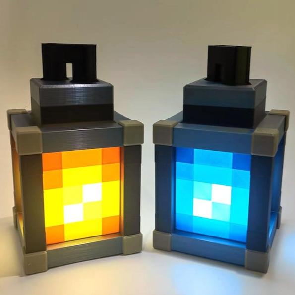 Pixelated Night Light Lantern Table Lamp