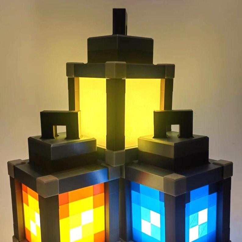 Pixelated Night Light Lantern Table Lamp