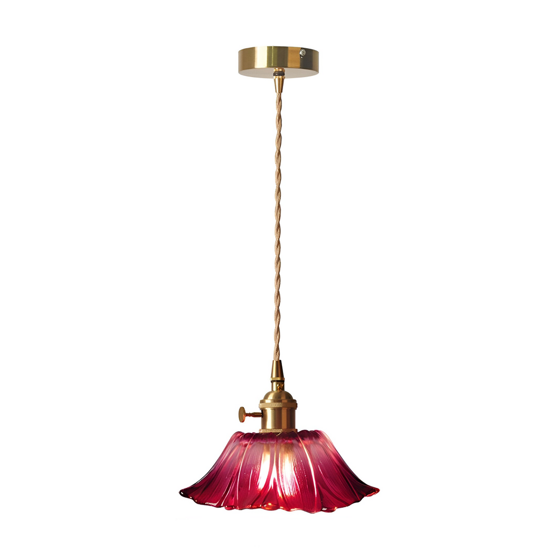 Lampada a sospensione in vetro vintage Radiant Lotus