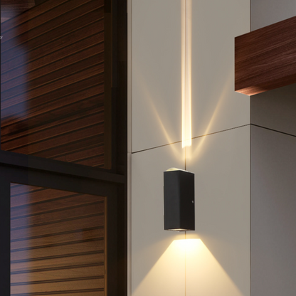 Lampada da parete esterna rettangolare LED impermeabile IP65 Orr Modern