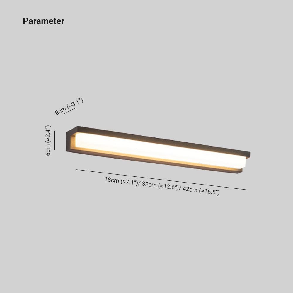 Lámpara de pared solar exterior moderna rectangular IP65 a prueba de agua