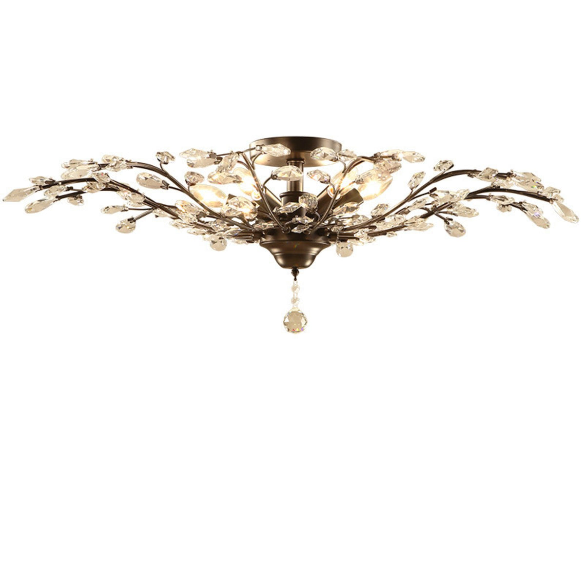 Ivy 6 light ceiling chandelier in black