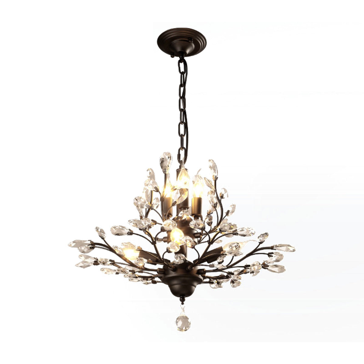 Ivy 8 light two tier chandelier in black