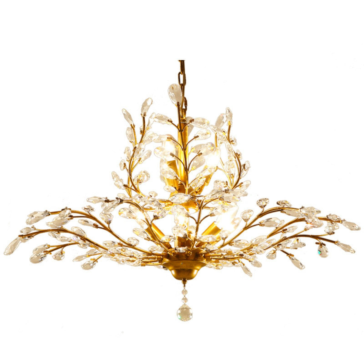 Ivy 9 light two tier chandelier in gold