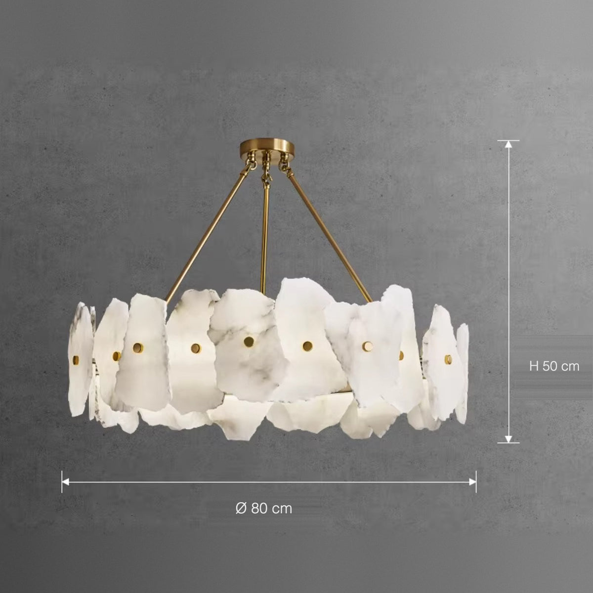 Isola round alabaster chandelier Ø80 x H50 cm
