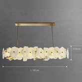 Isola linear alabaster chandelier L120 cm