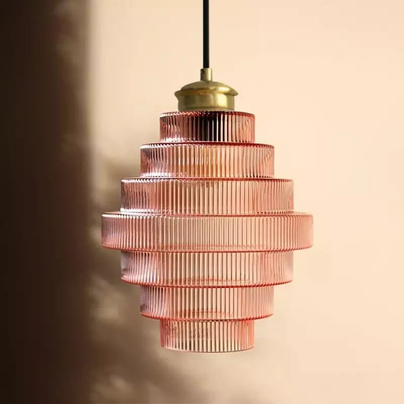 Kaela Vintage Striped Glass Pendant Light