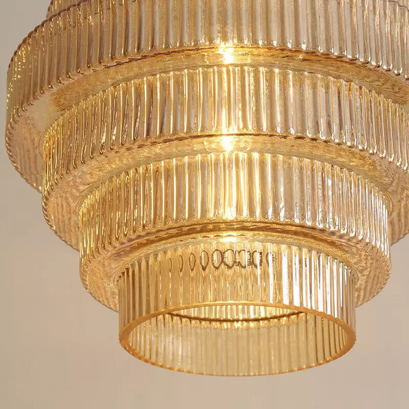Kaela Vintage Striped Glass Pendant Light