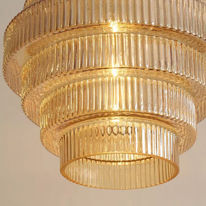 Kaela Vintage Striped Glass Pendant Light