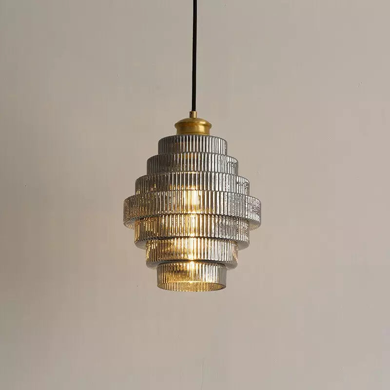 Kaela Vintage Striped Glass Pendant Light