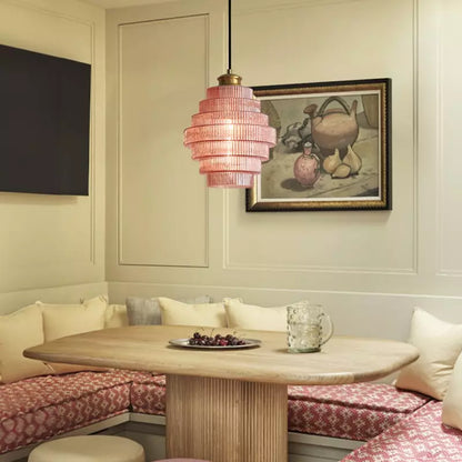 Kaela Vintage Striped Glass Pendant Light