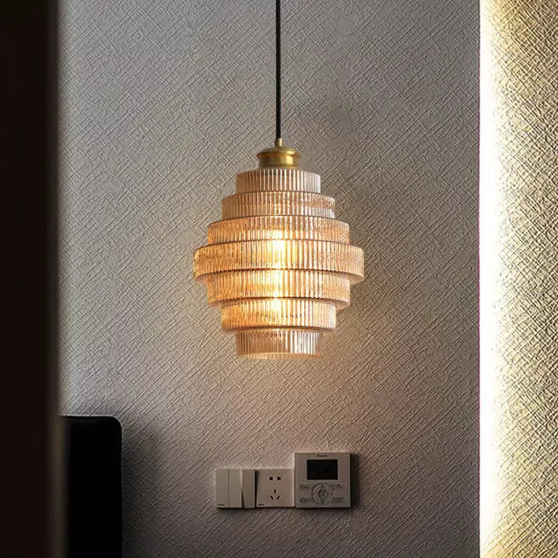 Kaela Vintage Striped Glass Pendant Light