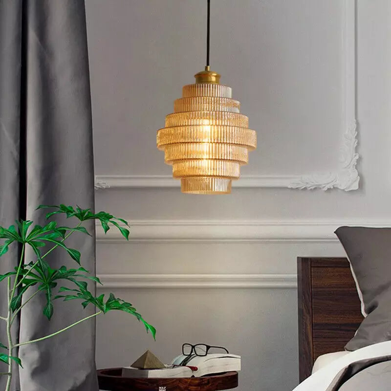 Kaela Vintage Striped Glass Pendant Light