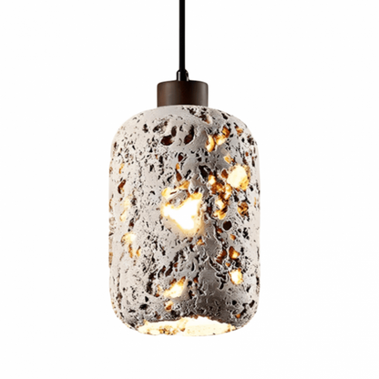 Arlo Barrel Wabi Sabi Travertine Pendant Light
