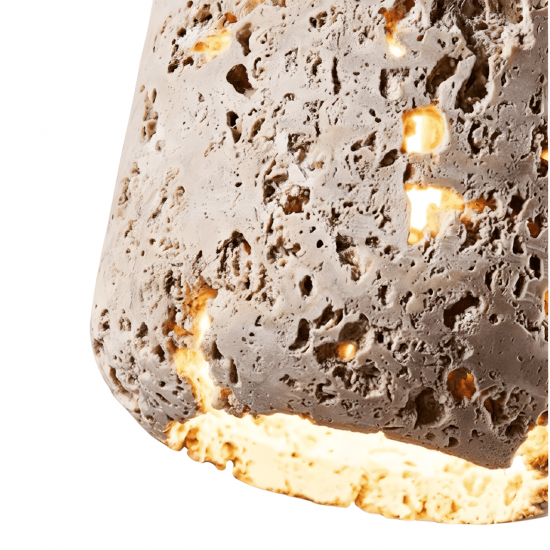 Arlo Barrel Wabi Sabi Travertine Pendant Light